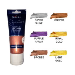 Acrylic Colours Bronze Signature Metallic Shades 75ml Bluebird