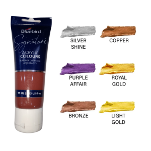 Bluebird Signature Acrylic Colour – Burnt Umber (75ml, Solid Shade)