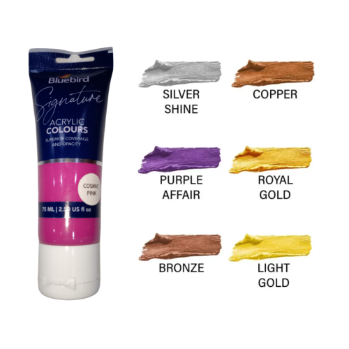 Acrylic Colour Solid Shades Cosmic Pink Signature 75ml Bluebird