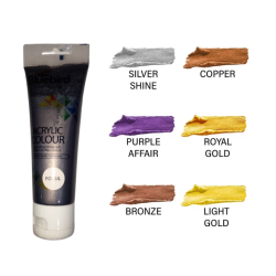 Acrylic Colours Fossil Signature Metallic Shades 75ml Bluebird