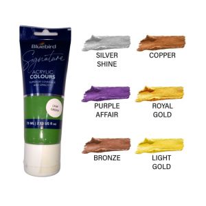 Acrylic Colour Solid Shade Leaf Green & Pink Signature (75ml) – Bluebird Collection