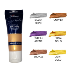 Acrylic Colours Light Gold Signature Metallic Shades 75ml Bluebird