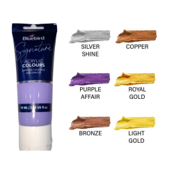 Acrylic Colour Solid Shades Mauve Signature 75ml Bluebird