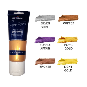 Bluebird 75ml Royal Gold Acrylic Paint – Signature Metallic Shades