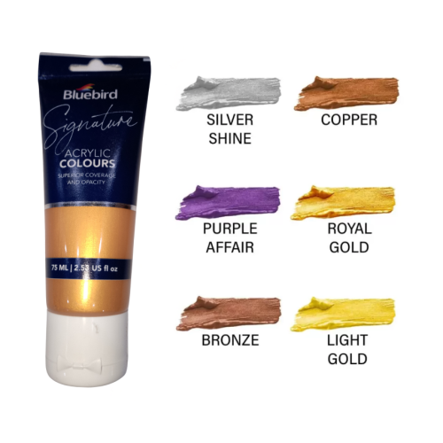 Bluebird 75ml Royal Gold Acrylic Paint – Signature Metallic Shades Bluebird 75ml Royal Gold Acrylic Paint – Signature Metallic Shades