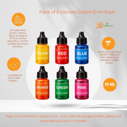 Vibrant Liquid Soap Colors 6 Set | 10ml Each (Red, Blue, Pink, Yellow, Green, Orange) Vibrant Liquid Soap Colors 6 Set | 10ml Each (Red, Blue, Pink, Yellow, Green, Orange)
